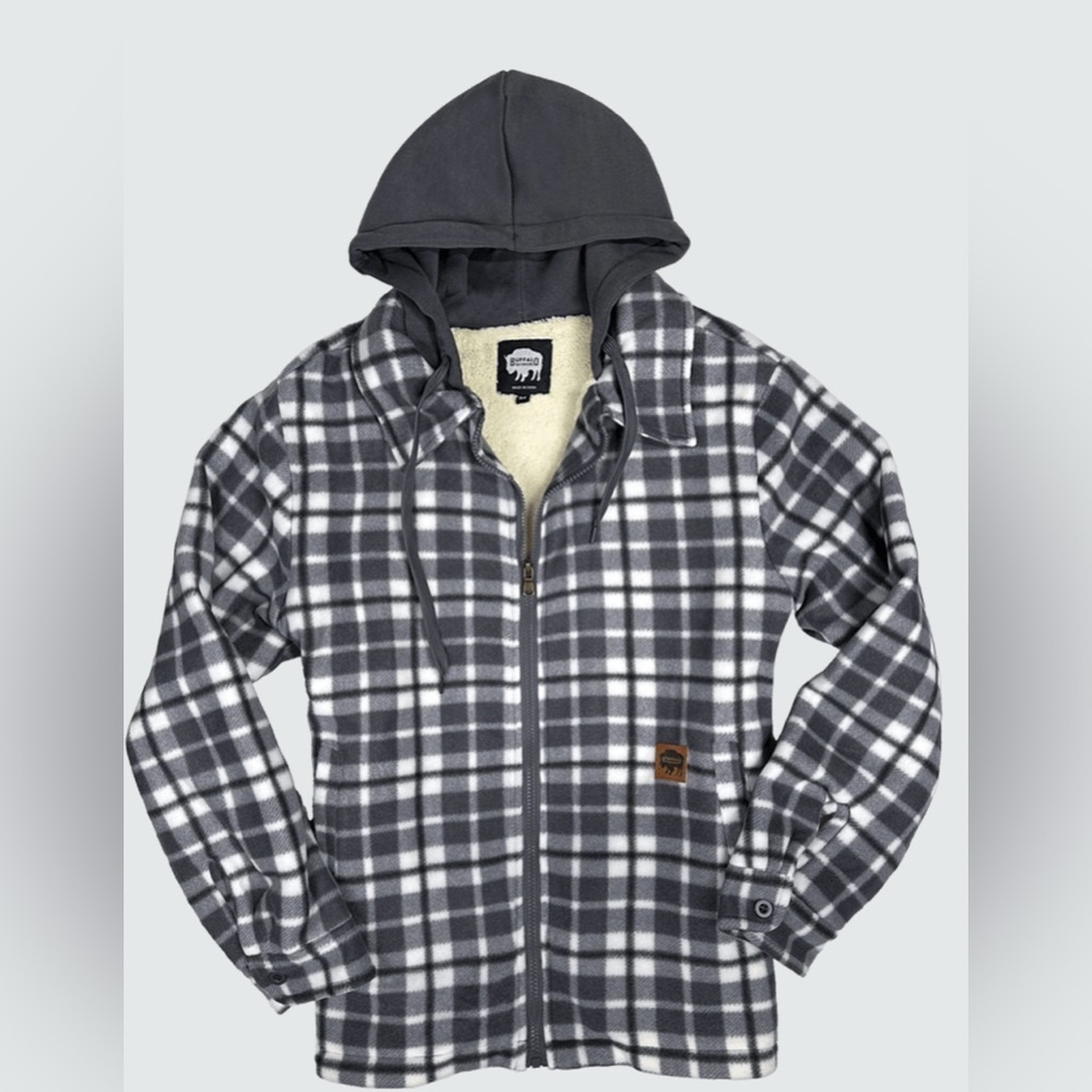 Buffalo Outdoors® Workwear Women's Sherpa Lined Hooded Fleece Grey